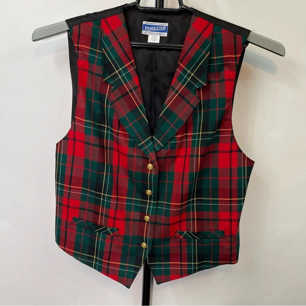 Vintage Pendleton Plaid Vest and Matching Trousers Size 14 Womens - Picture 2 of 10